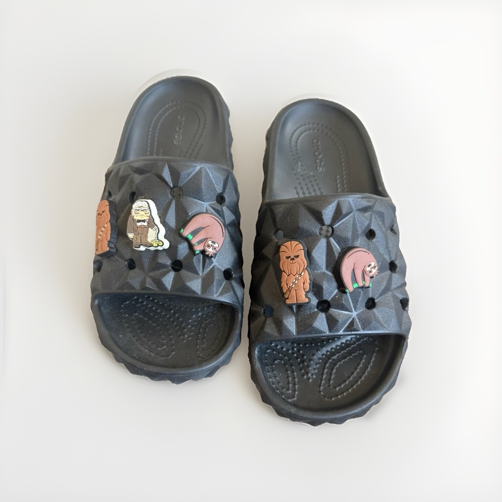 Crocs Classic Geometric Slide 2.0 – Black – Unisex Mens 4 Women's 6 GUC